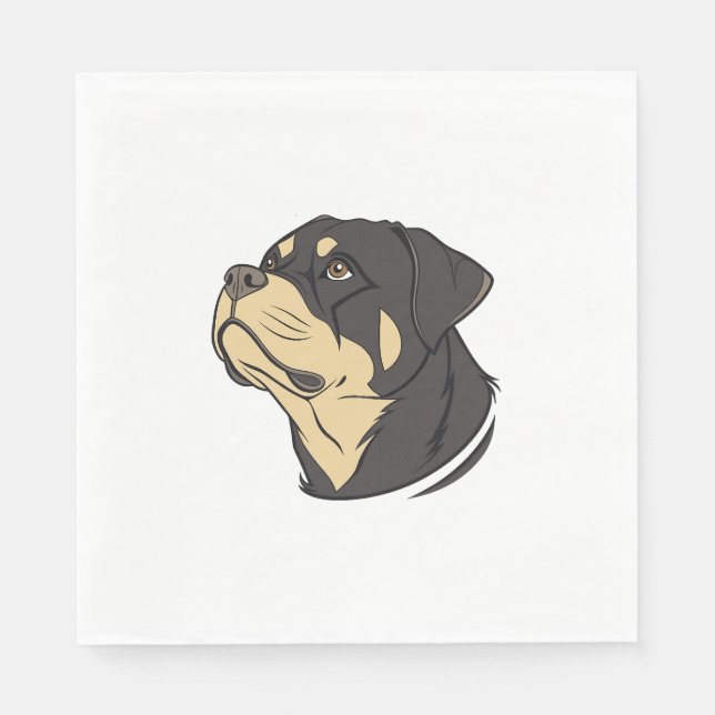 Servilleta De Papel Arte de perro Rottweiler (Anverso)
