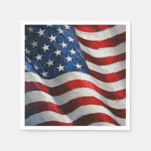 Servilleta De Papel Arte de pintura impasto de la bandera americana