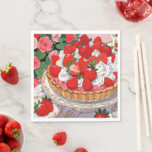 Arte de postre de fresa de anime