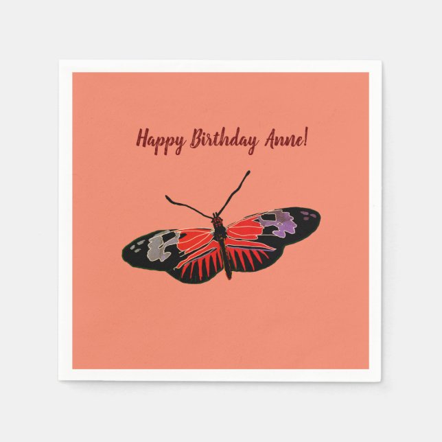 Servilleta De Papel Arte de primavera de mariposa (Anverso)