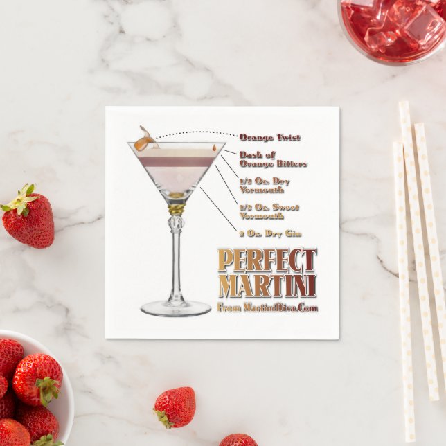 Servilleta De Papel Arte de recetas de cócteles de Martini Perfecto (In situ)