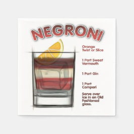 Servilleta De Papel Arte de recetas de cócteles NEGRONI