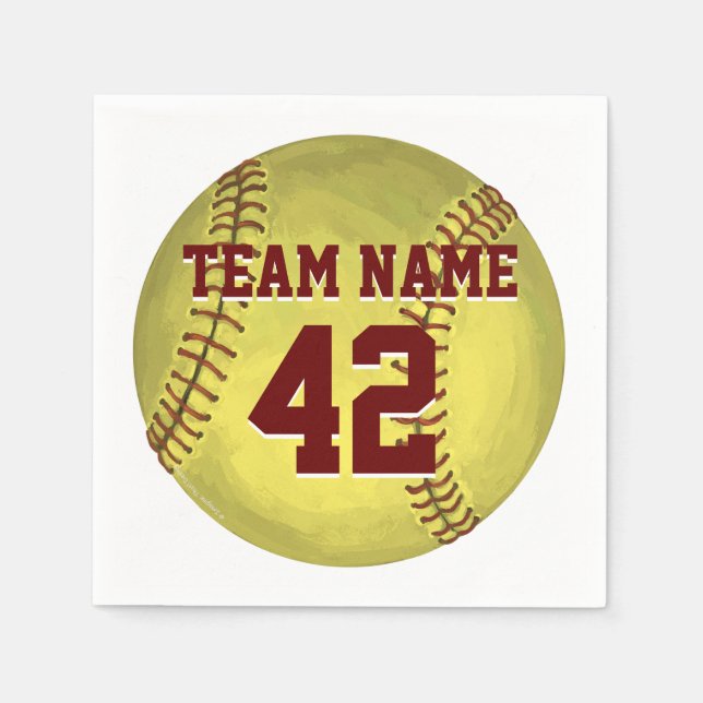 Servilleta De Papel Arte de softbol personal (Anverso)