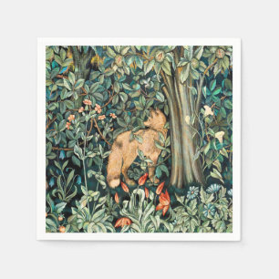 Servilleta De Papel Arte de Tapiz Bosque de Zorros Antiguo de William 