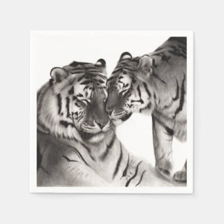 Servilleta De Papel Arte de Tigre Pintado a Mano - Decoración de Pared