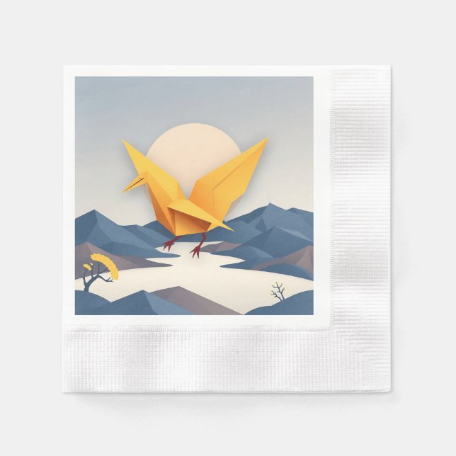 Servilleta De Papel Arte de vectores de grúa de papel de origen (Anverso)