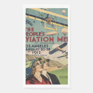 Servilleta De Papel Arte de viaje del espectáculo aéreo retro 1912 de 