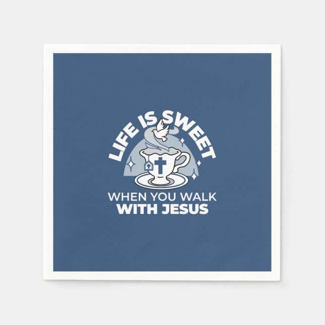 Servilleta De Papel Arte de vida fiel - Equipo con cruz y paloma (Anverso)