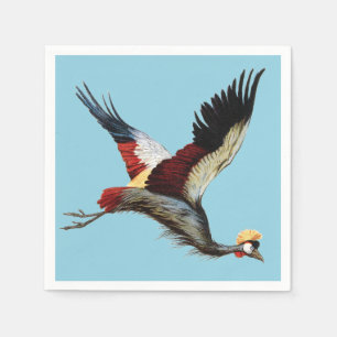 Servilleta De Papel Arte de vuelo de grulla coronada sudafricana vinta