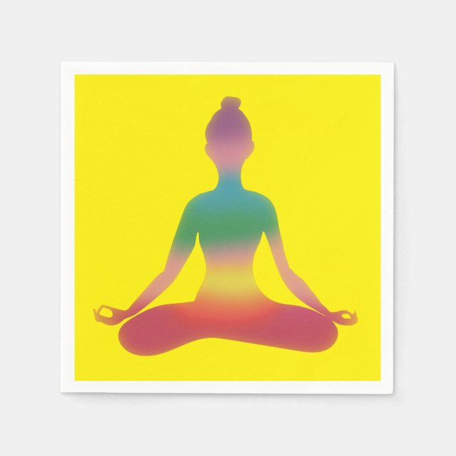 Servilleta De Papel Arte de Yoga Meditando  (Anverso)