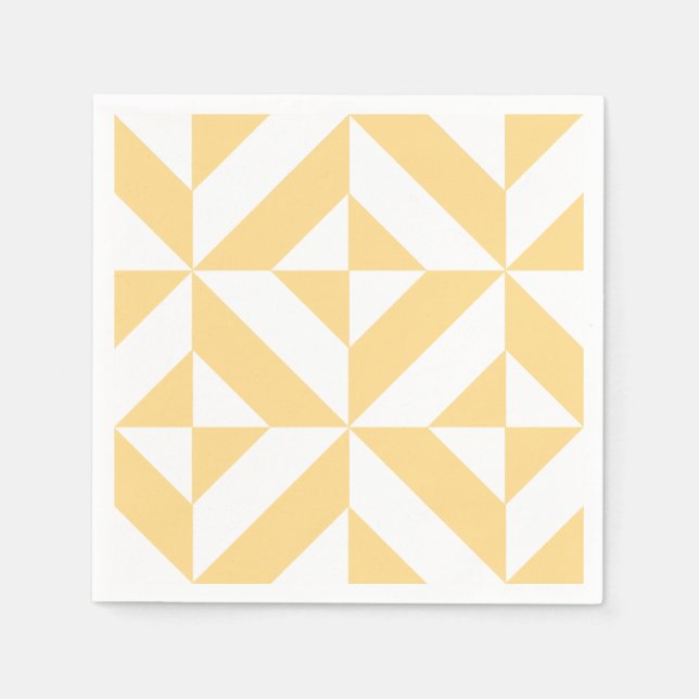Servilleta De Papel Arte Deco Geométrico de Melón (Anverso)