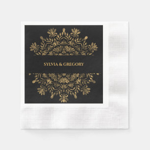 Servilleta De Papel Arte deco mandala tradicional lujoso elegante oro