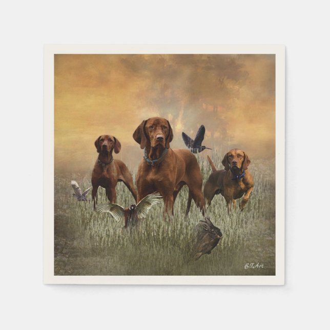 Servilleta De Papel Arte del Vizsla Húngaro    (Anverso)