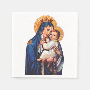 Servilleta De Papel Arte Devocional de Nuestra Señora del Monte Carmel