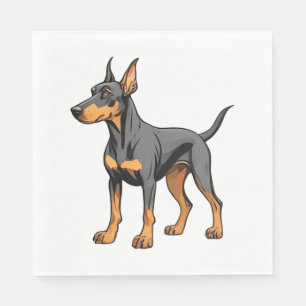 Servilleta De Papel Arte Doberman de oído natural Imprimir camiseta cl