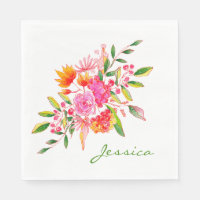 Arte floral acuarela rosa personalizado