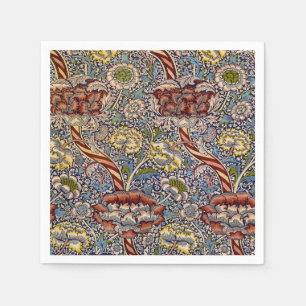 Servilleta De Papel Arte floral azul marino de William Morris Wandle
