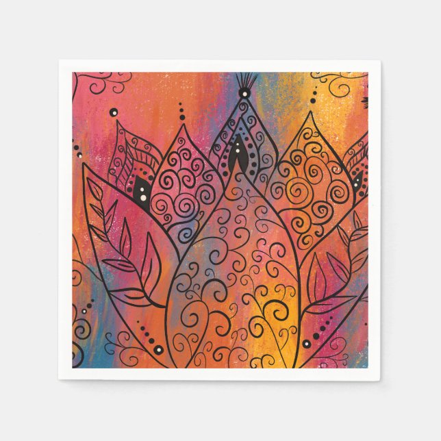 Servilleta De Papel Arte floral de bonito (Anverso)