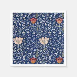 Servilleta De Papel Arte floral de tulipán azul de William Morris Medw