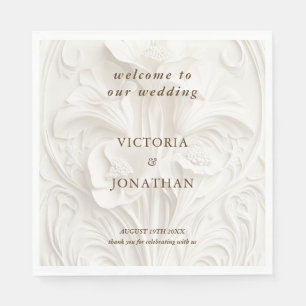 Servilleta De Papel Arte Floral Modernista Boda Vintage 