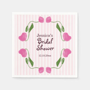 Servilleta De Papel Arte Floral Nouveau Rosa Despedida de Soltera
