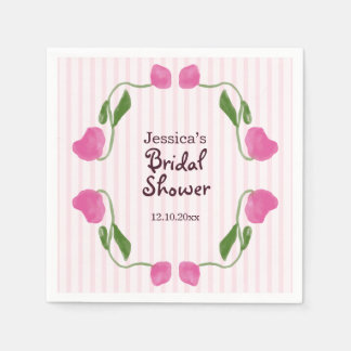 Servilleta De Papel Arte Floral Nouveau Rosa Despedida de Soltera
