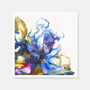 Servilleta De Papel Arte Fluido de Agante de Mármol Azul