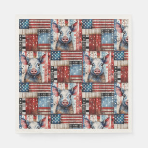 Servilleta De Papel Arte folclórico de la Granja Porcina Americana