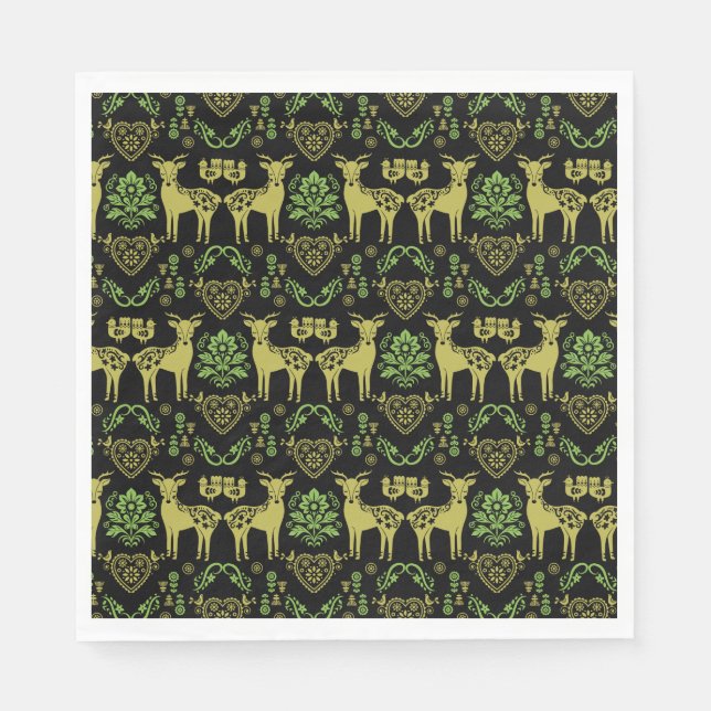 Servilleta De Papel Arte folclórico noruego Rosemaling (Anverso)