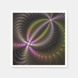 Servilleta De Papel Arte fractal 3D abstracto brillante y alucinante