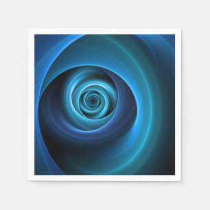 Servilleta De Papel Arte fractal abstracto moderno en espiral 3D con c