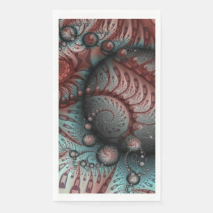 Servilleta De Papel Arte fractal de fantasía vívida abstracta marrón a