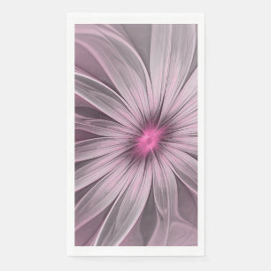 Servilleta De Papel Arte fractal floral abstracto de flor de ciruela d