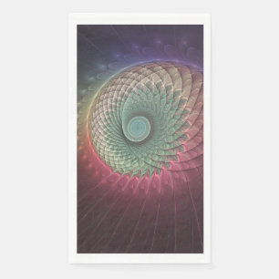Servilleta De Papel Arte fractal moderno abstracto de caracol colorido