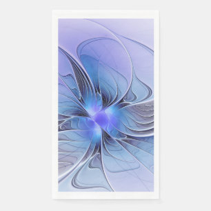 Servilleta De Papel Arte fractal moderno abstracto lavanda azul
