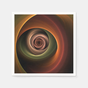 Servilleta De Papel Arte fractal moderno de colores cálidos abstracto 