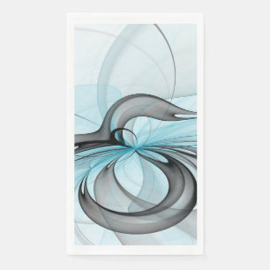 Servilleta De Papel Arte fractal moderno gris antracita abstracto