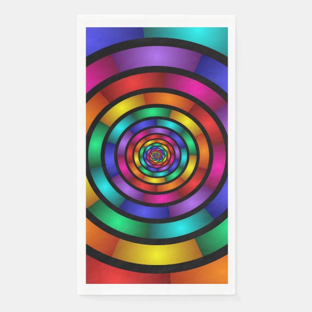 Servilleta De Papel Arte fractal moderno y psicodélico (Anverso)