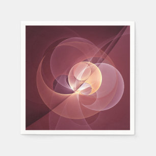 Servilleta De Papel Arte fractal rojo de vino moderno elegante abstrac