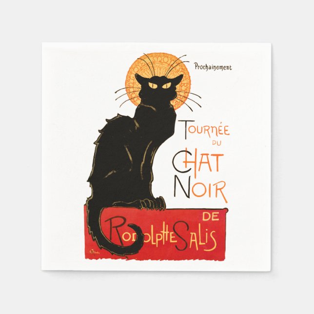 Servilleta De Papel Arte francés Steinlen Black Cat Classic (Anverso)
