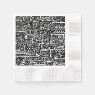 Servilleta De Papel Arte Geométrico Negro Y Blanco 2