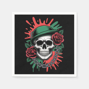 Servilleta De Papel Arte gráfico atrevido: calavera con sombrero bowle