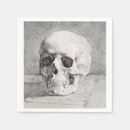 Servilleta De Papel Arte gráfico de cráneo: diseño de tinta minimalist