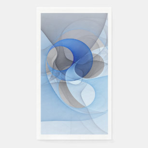 Servilleta De Papel Arte gráfico fractal abstracto azul gris moderno