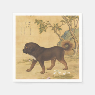 Servilleta De Papel Arte imperial chino del mastín tibetano vintage