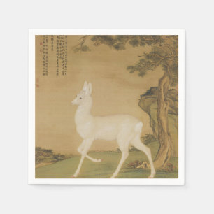 Servilleta De Papel Arte imperial chino vintage pintura de ciervo blan