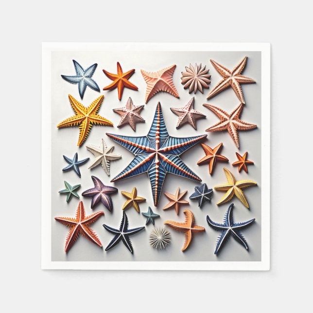 Servilleta De Papel Arte intrincado de la línea Starfish (Anverso)