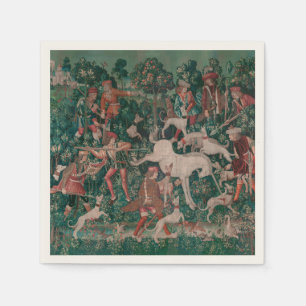 Servilleta De Papel Arte medieval de Unicorn Hunt - Unicorn se defiend