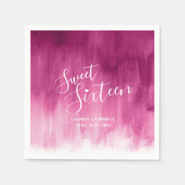 Servilleta De Papel Arte moderno abstracto rosa rojo dulce de 16 años