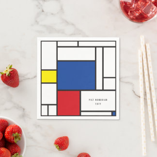 Servilleta De Papel Arte Moderno De Stijl Geométrico Minimalista Mondr